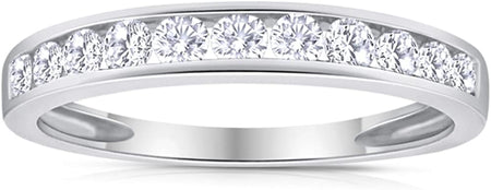 1/2 Carat TW Diamond Channel Wedding Band in 10K White Gold