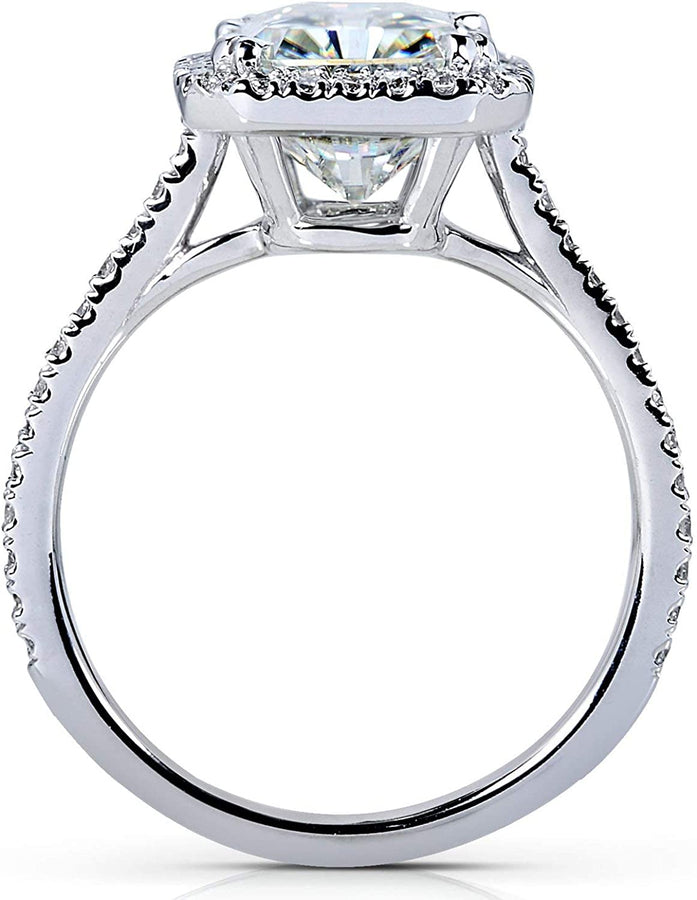Forever One (D-F) Radiant-Cut Moissanite Engagement Ring 3 Carat (Ctw) in 14K White Gold