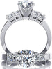 1.5 CT. T.W. round Cut Moissanite Engagement Rings for Women for Women Platinum Plated Silver