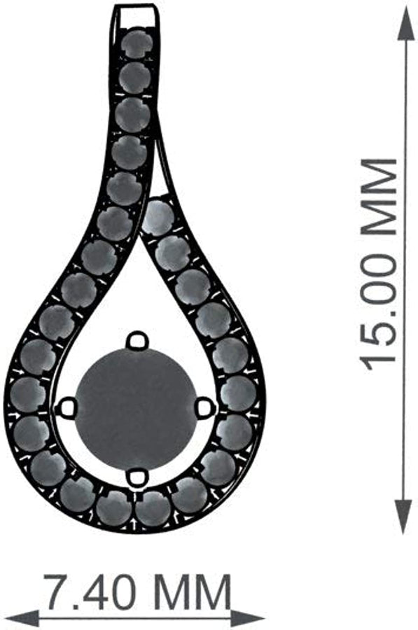 Natural and Certified Gemstone and Diamond Drop Petite Necklace in 14K White Gold | Pendant with Chain