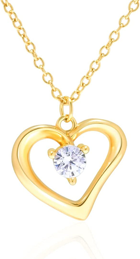 Necklace, Gold Necklace for Women, 18K Gold Love Heart Necklace Birthday Christmas Fine Jewelry Mother'S Day Gifts for Women Couples Girlfriend