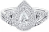 1 Carat Bridal Set Moissanite Engagement Rings for Women Platinum Plated Silver Rings Moissanite Rings