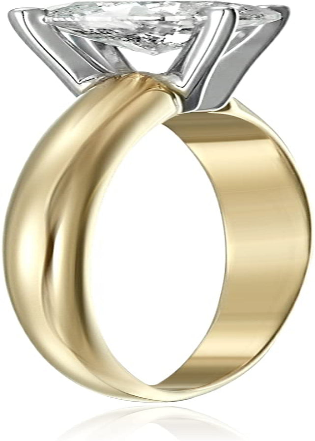 1/2 Carat Diamond, Prong Set 14K Solid Gold round Cut Solitaire Wedding Engagement Promise Ring (H-I, I3) Real Diamond Jewelry for Women | Gift Box Included (White & Yellow Gold)