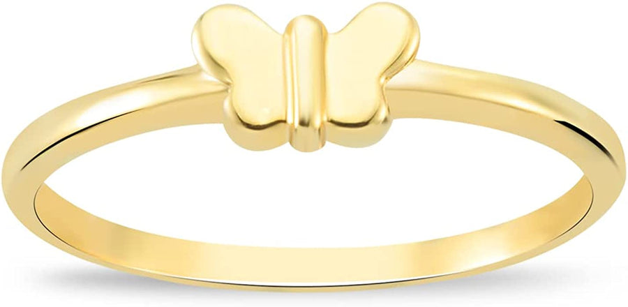 GELİN Butterfly Ring in 14K Solid Gold | Stackable Ring for Women | Gold Jewelry Mood Dainty Ring
