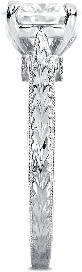 Antique Style Style Moissanite Engagement Ring 1 1/2 CTW 14K White Gold