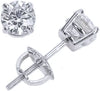1/2 Carat Solitaire Diamond Stud Earrings round Brilliant Shape 4 Prong Screw Back (H-I Color, I2 Clarity)