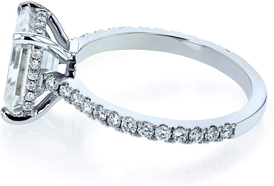 Radiant-Cut Moissanite Engagement Ring 3 1/10 CTW 14K White Gold