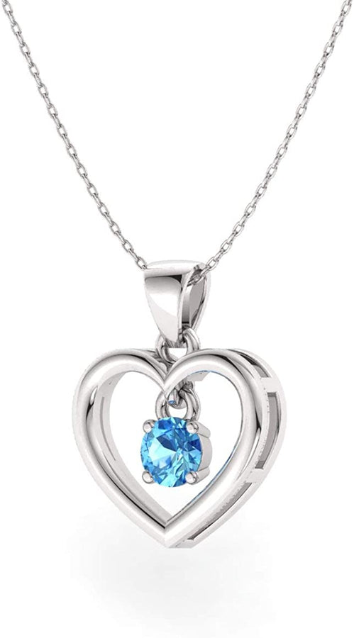 Natural and IGI Certified Diamond Heart Necklace in 14K White Gold | 0.30 Carat Pendant with Chain