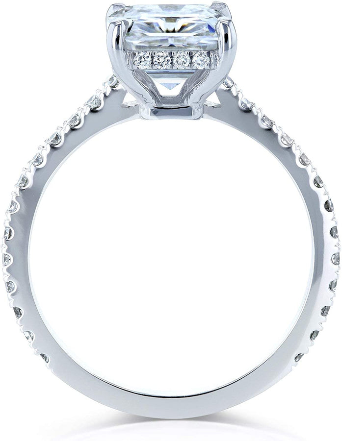 Radiant-Cut Moissanite Engagement Ring 3 1/10 CTW 14K White Gold