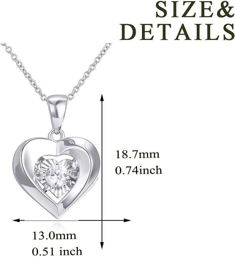 18K Gold Heart Jewelry Necklace for Women, Solid Gold Chain and Pendant Necklace for Her, Anniversary Jewelry Present for Wife, Gifts for Mother,18