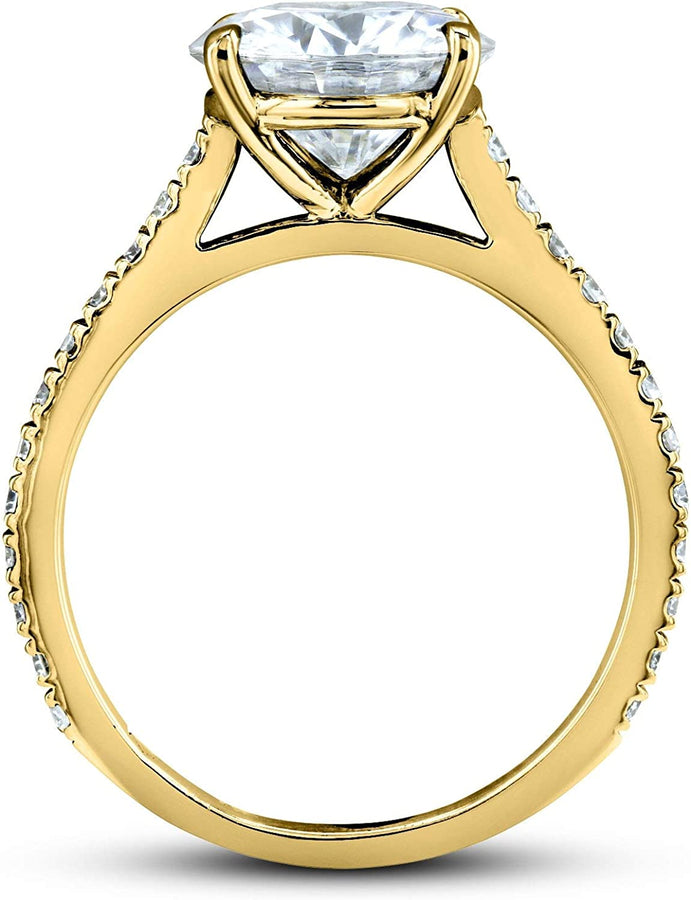 Basket Cathedral 9Mm Moissanite Ring 14K Yellow Gold (GH/VS, GH/I)