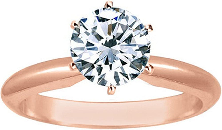1/2 Carat round Cut Diamond Solitaire Engagement Ring 14K White Gold 6 Prong (J-K, I2, 0.50 C.T.W) Very Good Cut