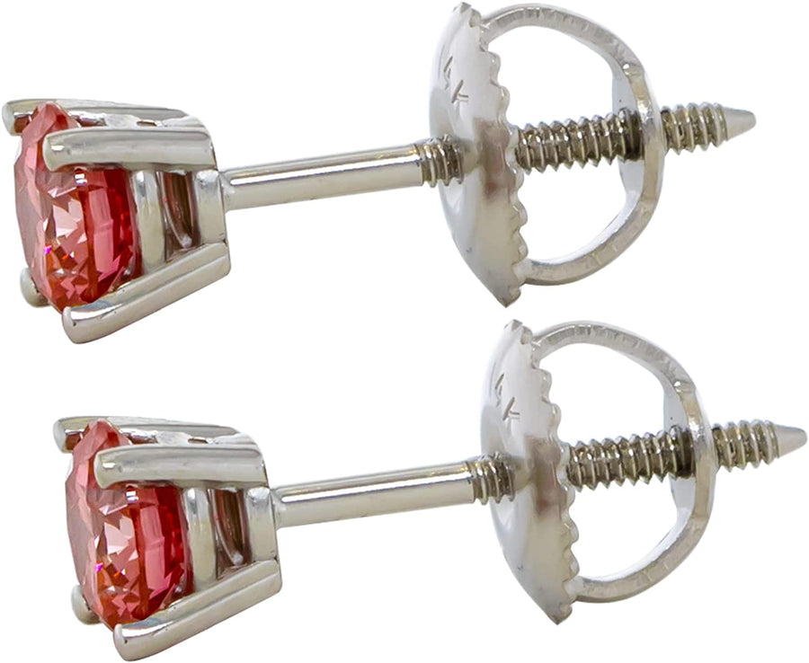 14K Gold Earrings 1.00 Carat Lab-Created Diamond Stud Womens Screw Back VS2-SI1