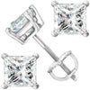 1/2 Carat IGI Certified Solitaire Diamond Stud Earrings Princess Cut 4 Prong Screw Back (H-I Color, SI1-SI2 Clarity)